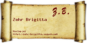 Zehr Brigitta névjegykártya